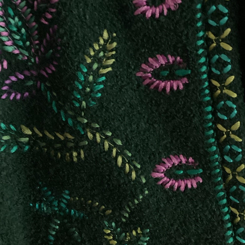 Linea by Louis Dell'Olio Green Embroidered boho hippy look coat - Picture 7 of 10